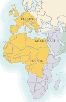 Afristar-1 coverage map